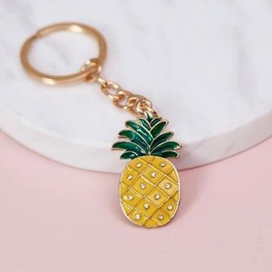 Pineapple Rhinestone Charm Keychain
